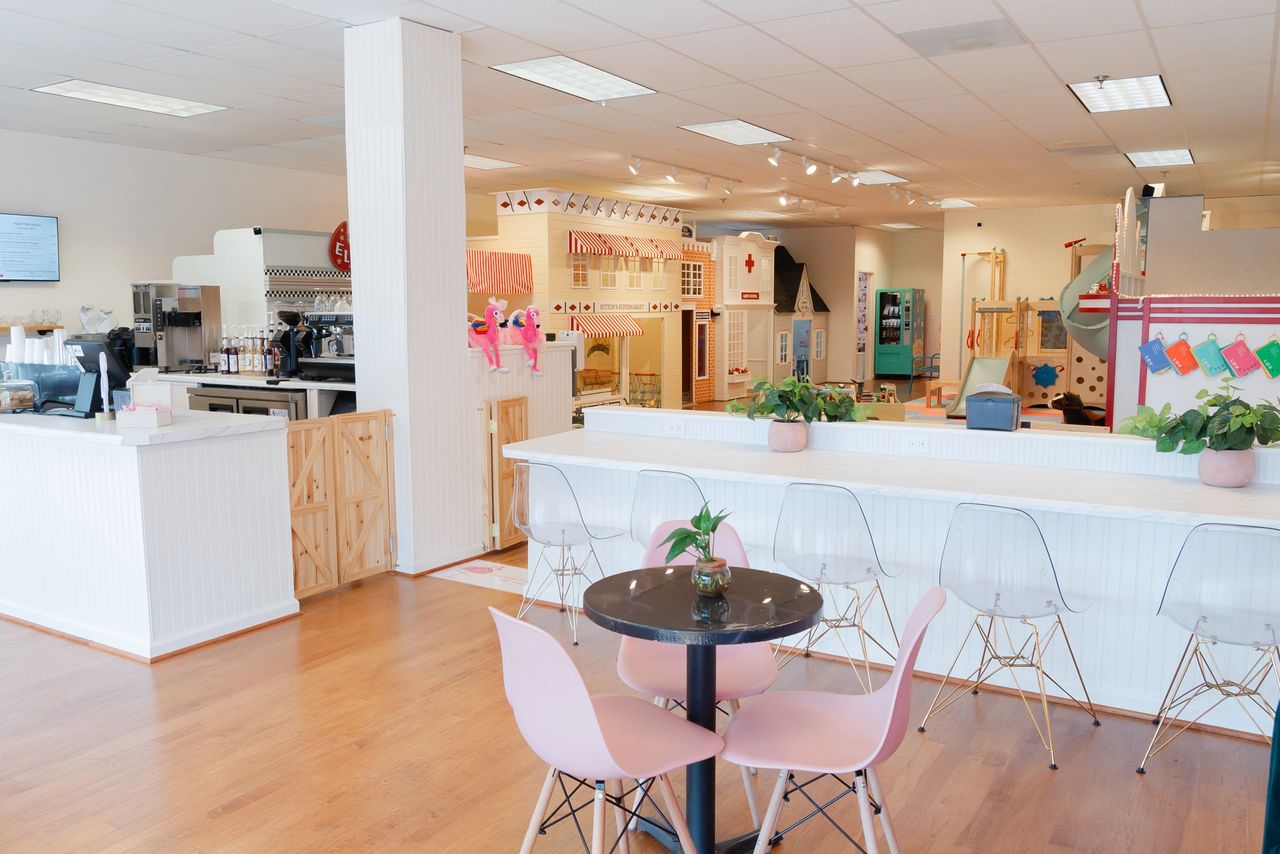 Vibrant pink indoor play area